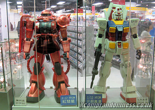 Human-sized Gundam figure.