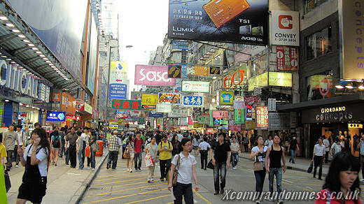 Busy streets of Mong Kok.