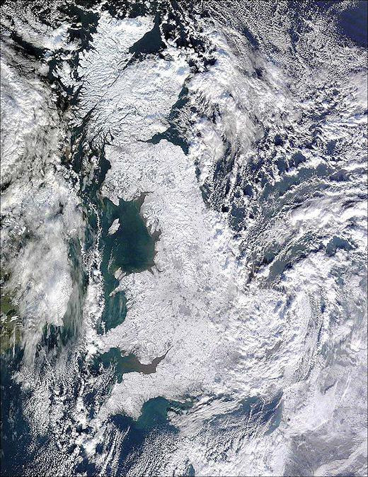 Frozen britain from space.