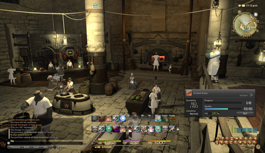 Cooking at the guild in Limsa.