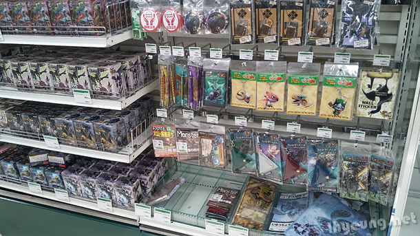 Whole section of Monster Hunter goods.