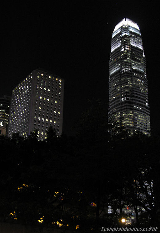 Two IFC building lit up now.