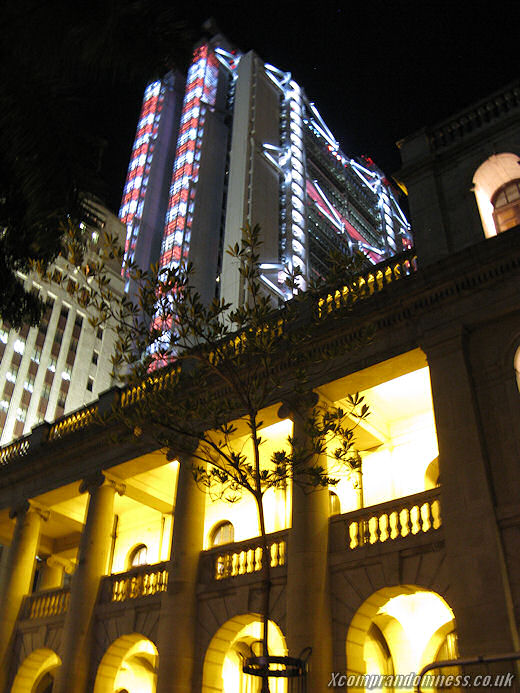 HSBC lit up in the background.