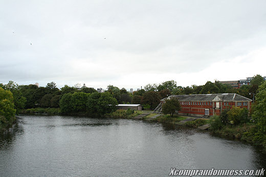 Boat house in the park.