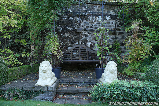Guarded bench.