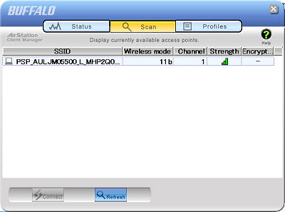 PSP detected in Client Manager.