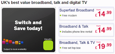 Tiscali price plans.