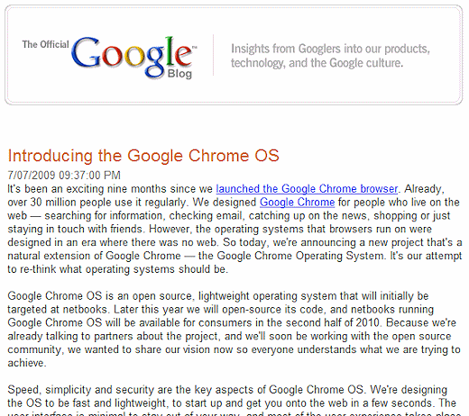 Google Chrome OS