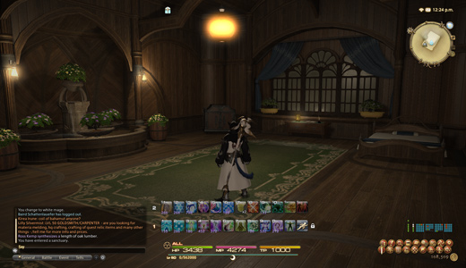 Gridania inn room... with a fountain.