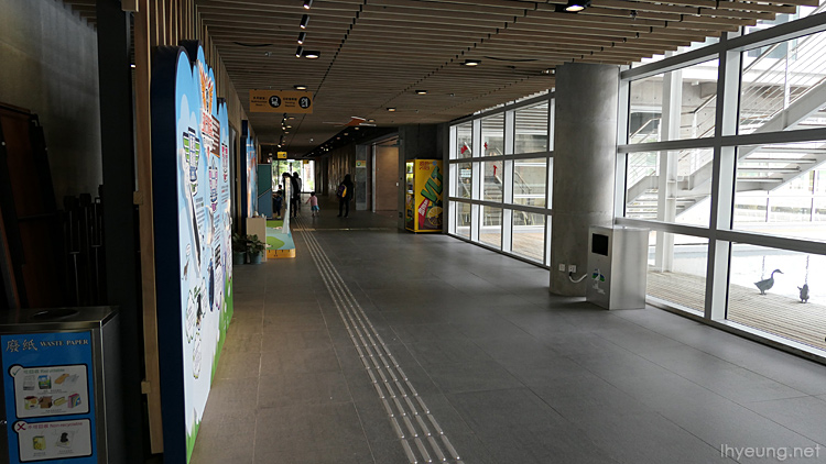 Hallway to the park and cafeteria.