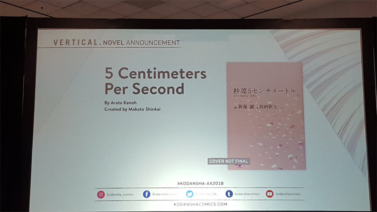 Kodansha Comics To Publish English Version Of 5 Centimetres Per Second One More Side Novel Lh Yeung Net Blog Anigames