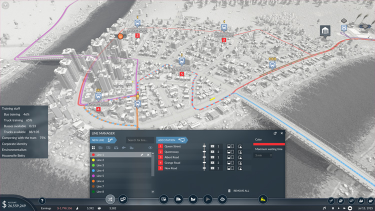 Managing routes in the main point.