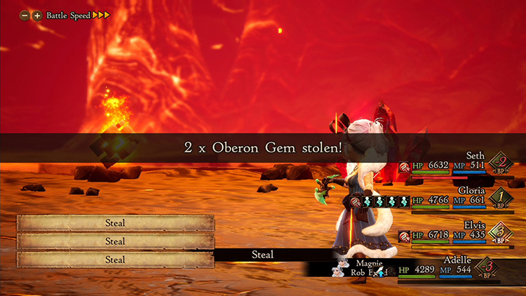 Oberon Gems can be stolen too, not just drop.