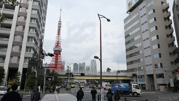 Tokyo Tower can be seen from various spots.