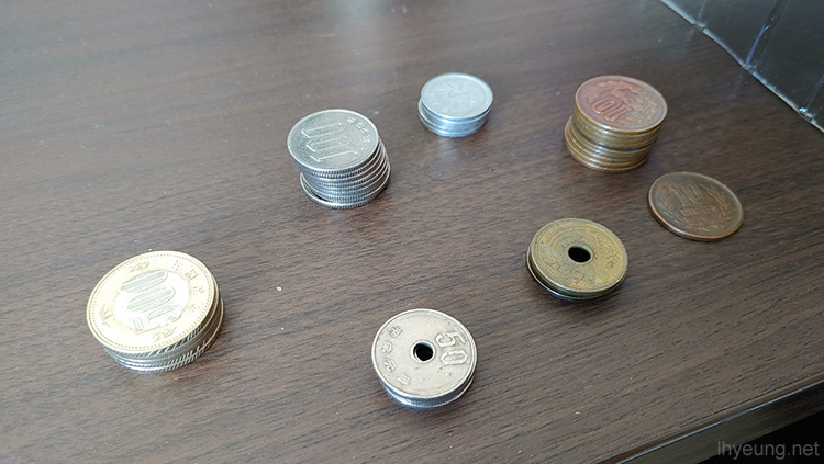 Pile of Japanese coins.