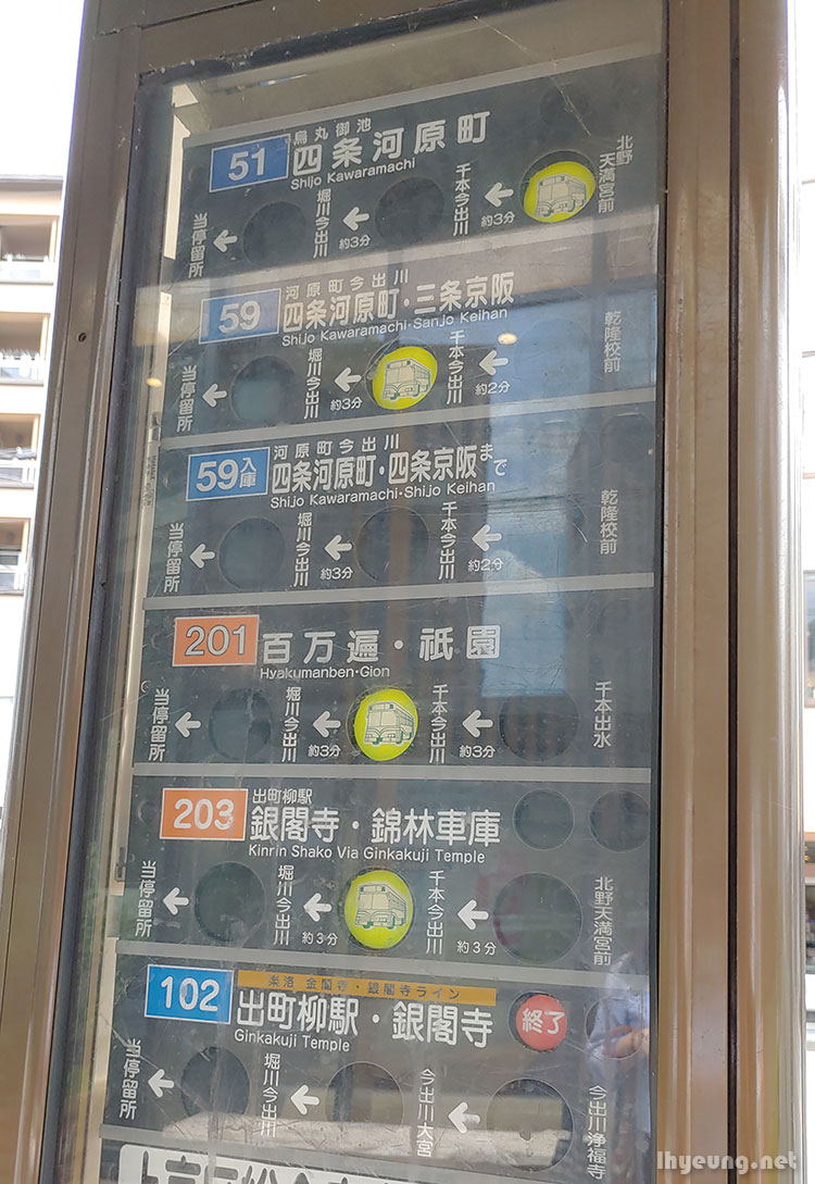 Mechanical bus stop sign.