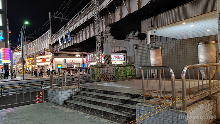 Monument missing outside Ueno Station.