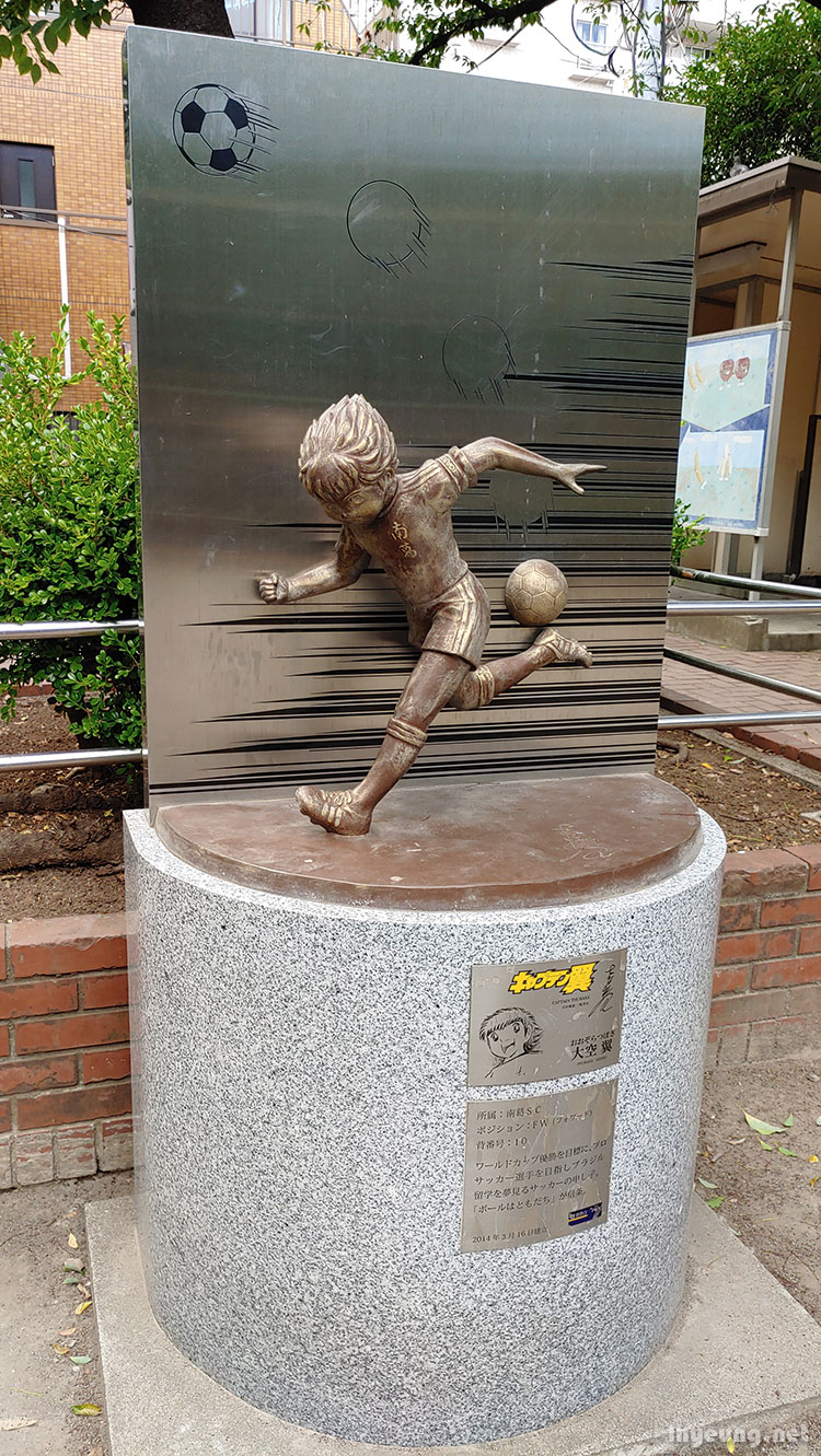 Tsubasa showing off his heel lift move.