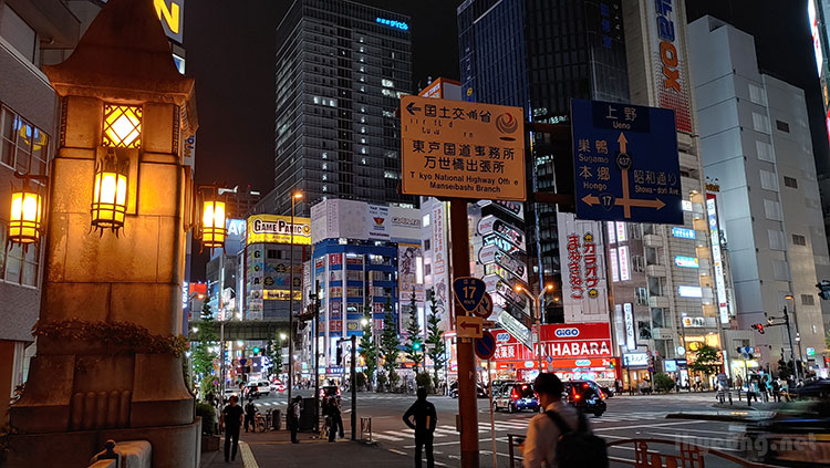 Mansei Bridge at night, Akiba