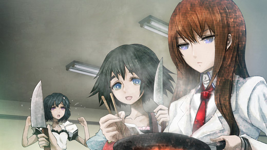 Kurisu and Mayuri cooking.